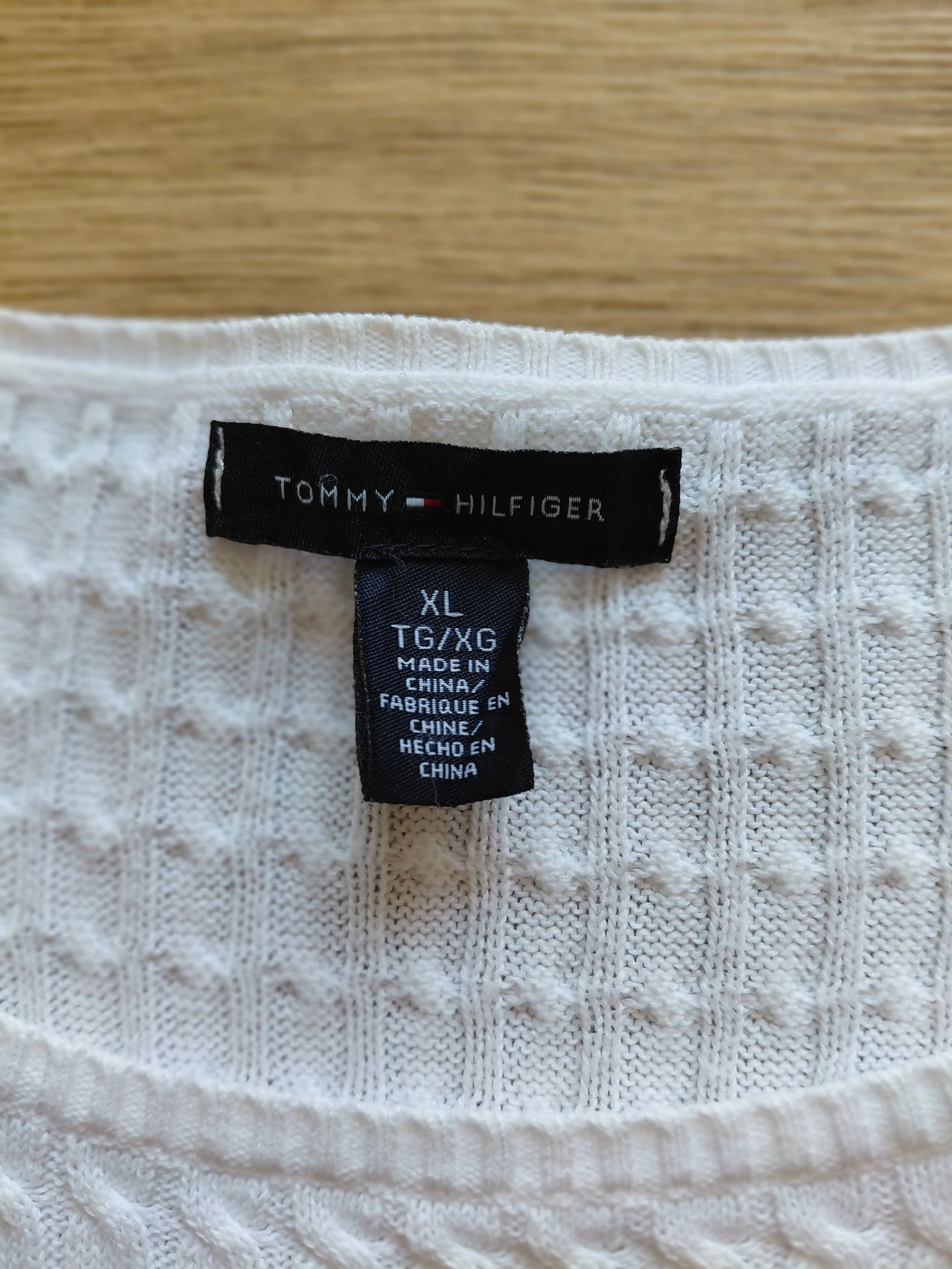 Jersey marino elegante Tommy Hilfiger blanco y negro a rayas - mangas 3/4 - talla XL – photo 5